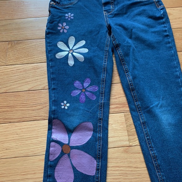 Girls Justice Jeans size 12 - hand painted princess jeans - Picture 2 of 5